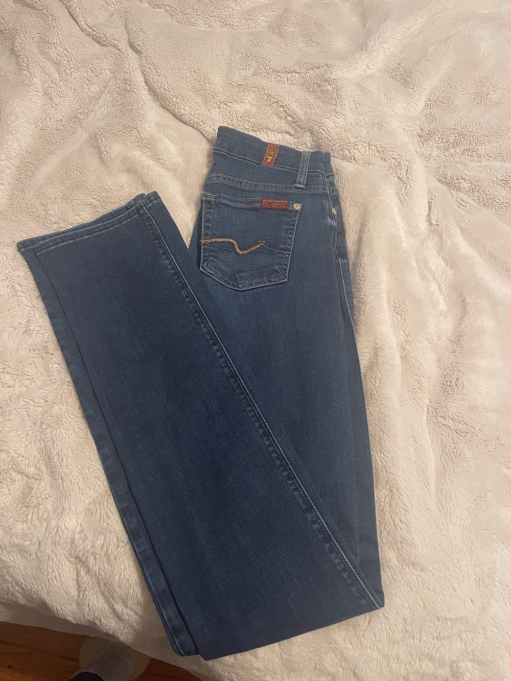 Kimme Straight Leg 7 for All Mankind Classic Blue Women's Jeans